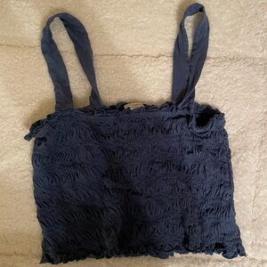 Blue Ruffled Women's Top